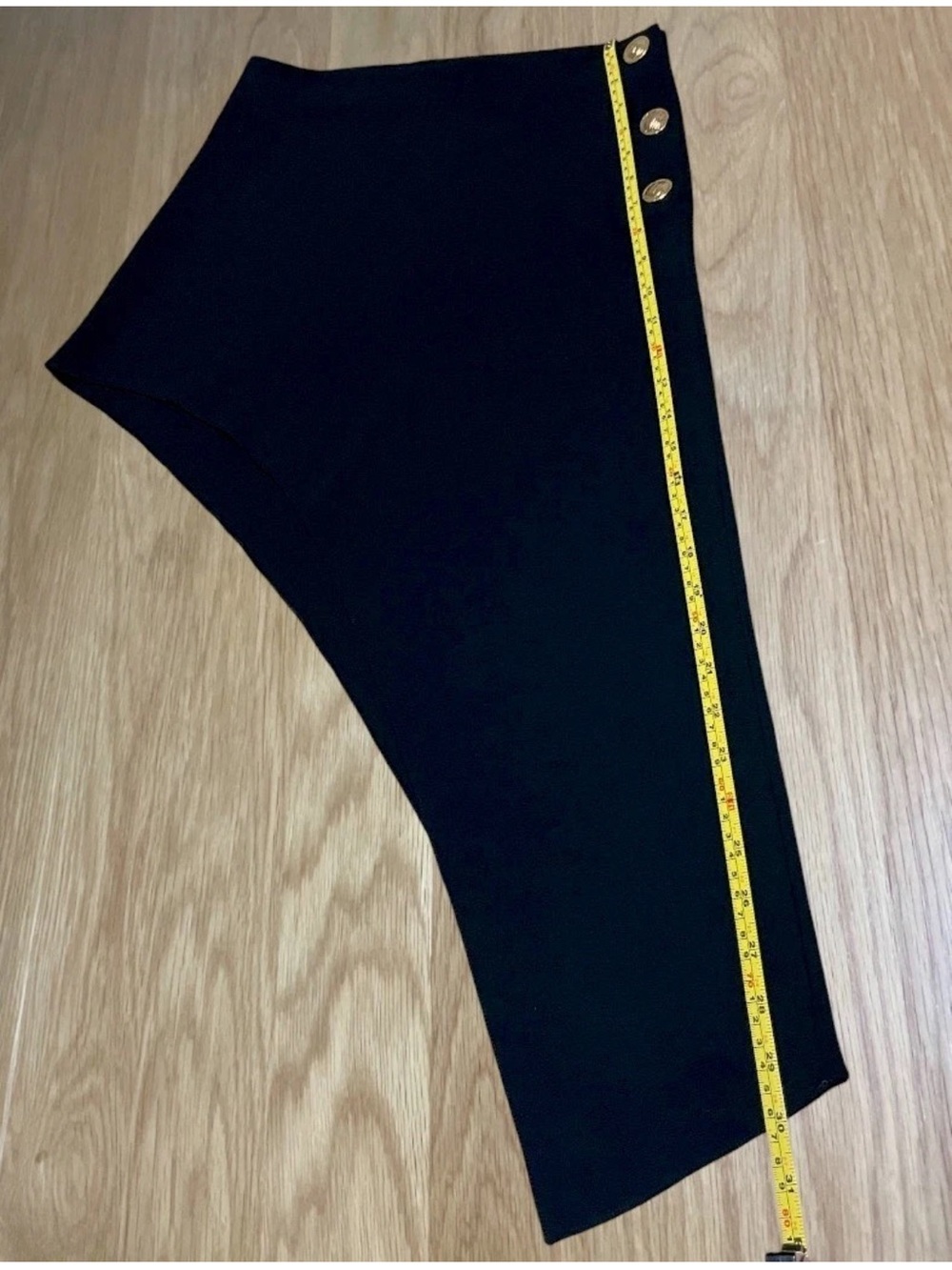 ZARA NWT Asymmetrical Black Mini Midi Skirt Side Button Avant-Garde Size L - Picture 9 of 11